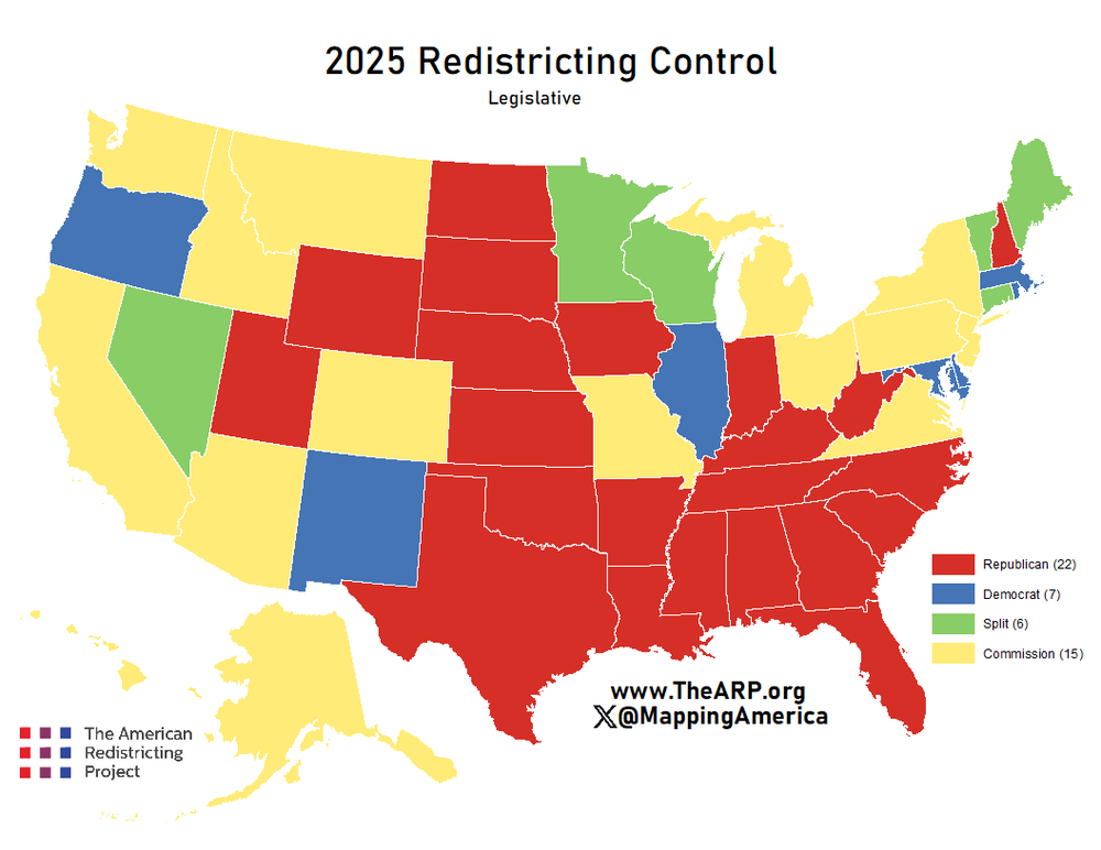 2025 Redistricting Control - The American Redistricting Project