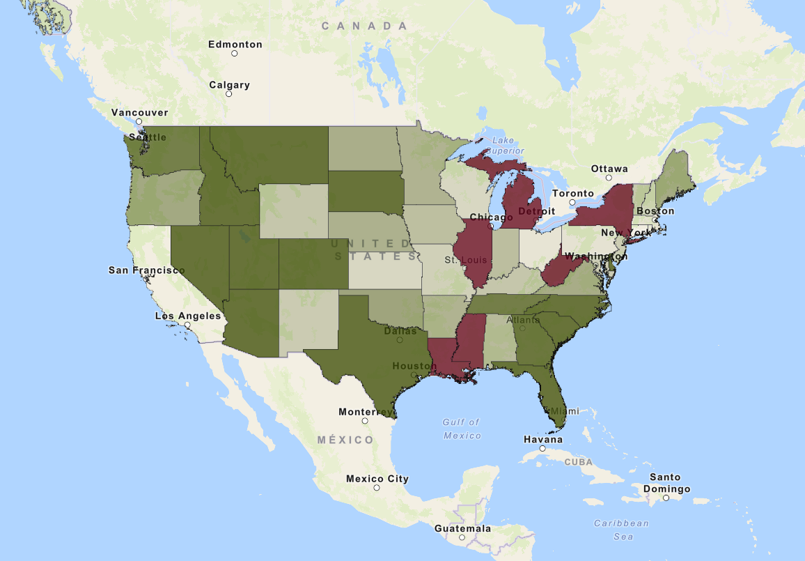 2025 Population Map - The American Redistricting Project